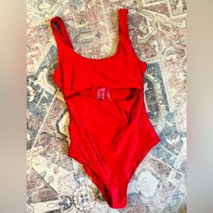 Red lulus one piece bathing suit